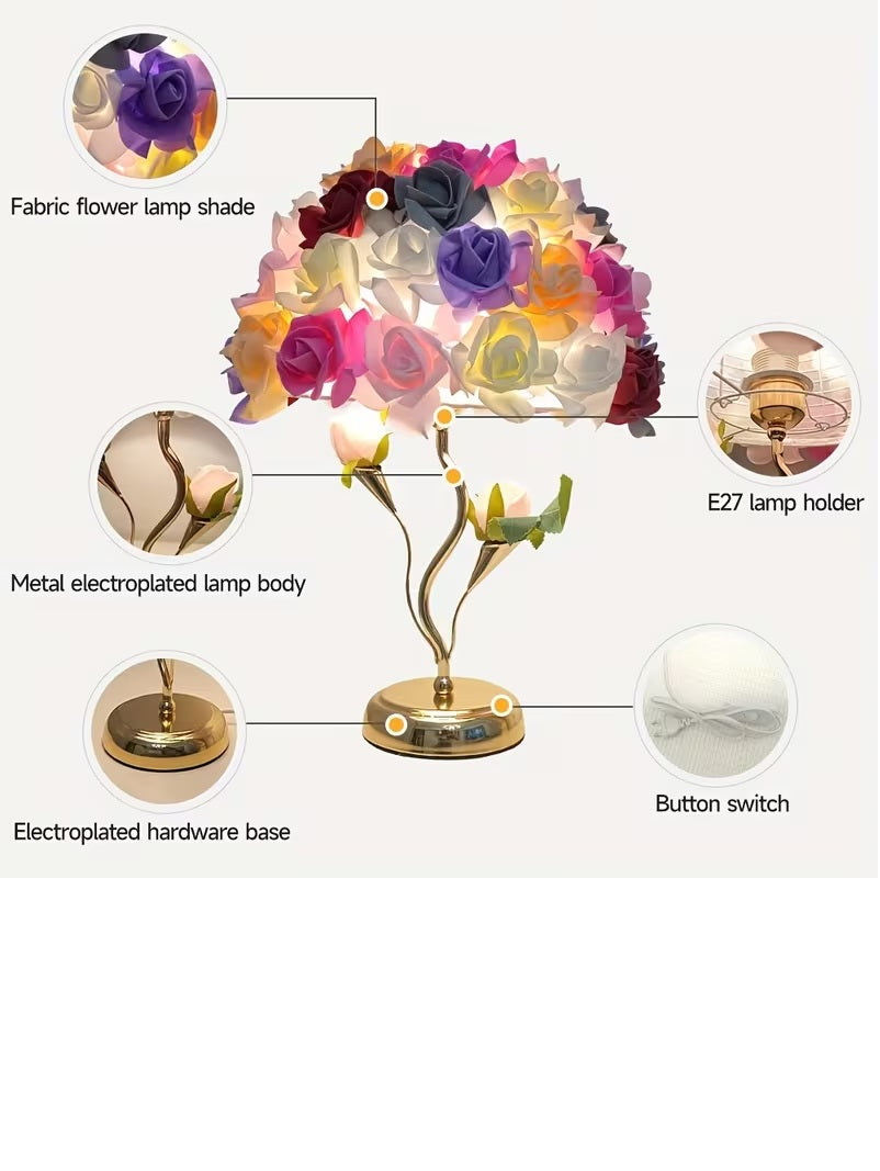 Creative & Cozy 7 Color Rose-Shaped Table Lamp